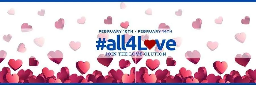 Join the #all4Love Movement (Feb 10-14)! Show love through kindness, appreciation, and connection. 💙❤️ #Loveolution