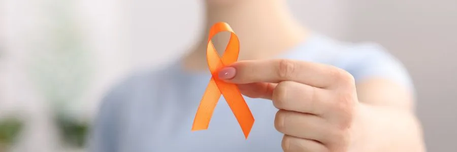 MS orange ribbon as awareness support 