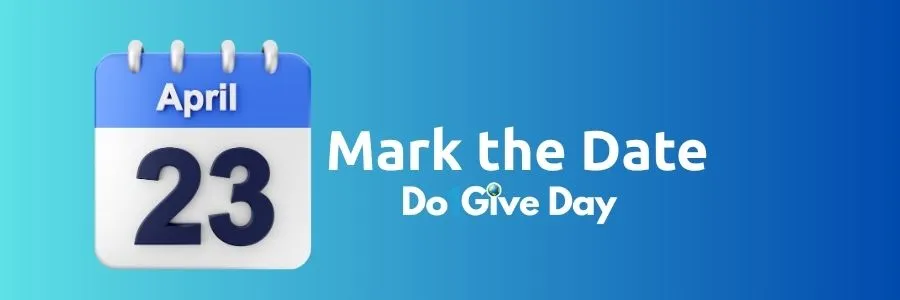 How to give back to your community with Do1Give Day on April 23 shown in a mark the date calendar image